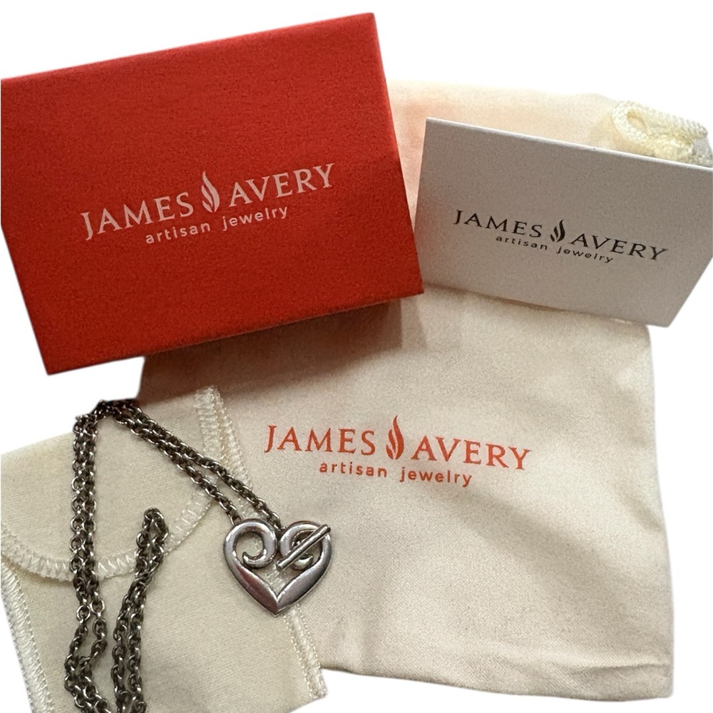 James Avery retired heart toggle Necklace